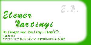 elemer martinyi business card